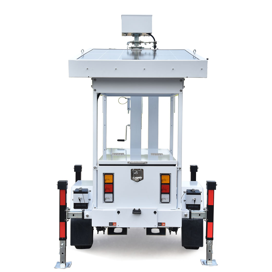 Портативный наружный прицеп для наблюдения за солнечной энергией с камерой видеонаблюдения